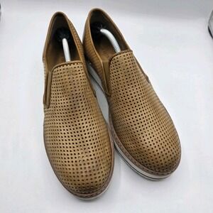 Makis Kotris‎ Shoes Womens 41 Brown Leather Platform Loafer Slip On Greece